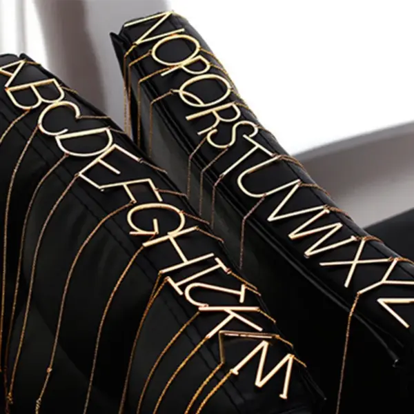 PVD Coated 18K Gold Plated Letter Titanium Steel Simple Style Waterproof Non Tarnish Necklace