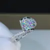 Wholesale Retro Super Flashing Hearts Arrows Zircon Carat Imitation Moissan Diamond Copper Ring