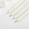 Wholesale 14K Gold Plated Letter 304 Stainless Steel Copper Classic Style 304 Stainless Steel Lobster Trigger Clasp Closure Pendant Necklace