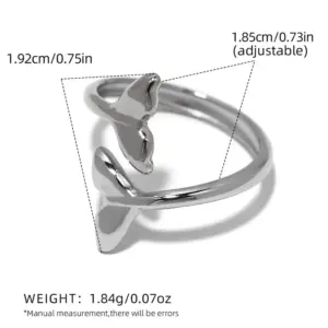 Silver / One Size / 1 Piece of Fish Tail Ring