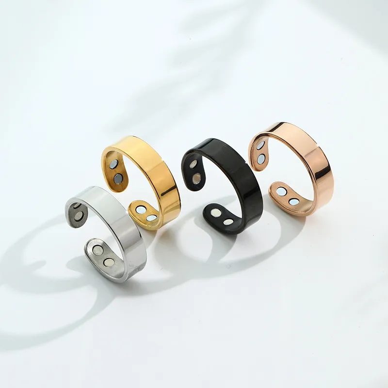 Wholesale Jewelry Simple Style Geometric 304 Stainless Steel lishing Open Rings