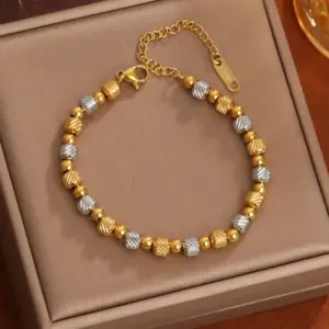 Casual Simple Style Round Titanium Steel 18K Gold Plated Bracelets In Bulk