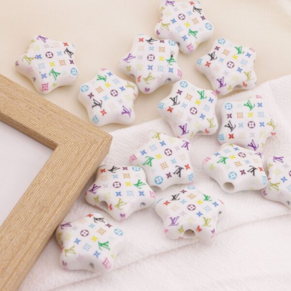 Wholesale Colorful five-pointed star acrylic beads