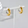 Wholesale 304 Stainless Steel Geometric PVD Coated 18K Gold Plated 18K Gold Simple Style Classic Style Roman Style Waterproof Non Tarnish Plating Earrings
