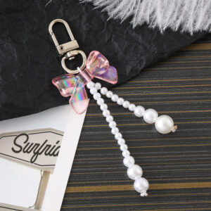 K3225 color plated bow pendant pink / Small pendant