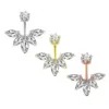 Wholesale Fashion Flower Stainless Steel Plating Belly Ring 1 Piece