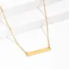 Wholesale Jewelry Simple Style Customization Laser Engraving Rectangle 201 Stainless Steel 18K Gold Plated Plating Necklace