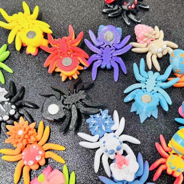 oly-4ed8cf4d48fc352c5330b9e08f5f7af8 Wholesale Cross-Border New Multi-Color 3D Printing Popular Toy Model Magnetic Spider Creative Ornaments Artificial Model Small Spider