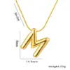 PVD Coated Real Gold Plated Letter Stainless Steel Simple Style Waterproof Non Tarnish Pendant Necklace