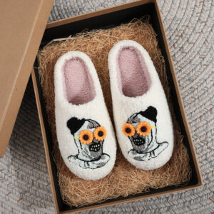 Cotton slippers-(yellow) chrysanthemum eyes (white) / 38-39