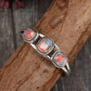Wholesale Cross-Border New Style Retro Inlaid Colorfulful Turquoise Creative Cut Out Pattern Leaf Alloy Open Bracelet