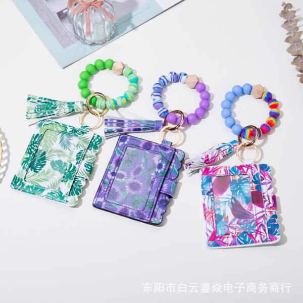 Wholesale Bracelet Leather Clip WalletCard Holder Keychain