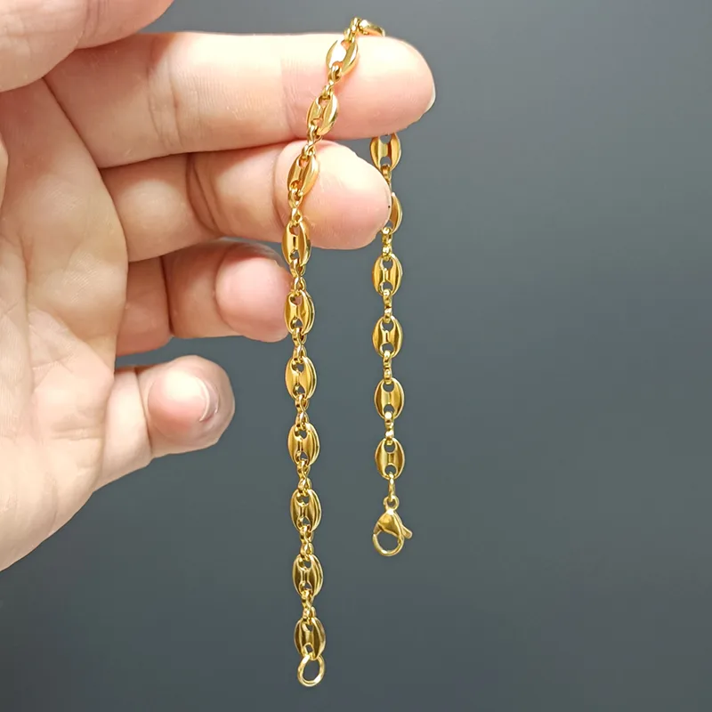 Wholesale PVD Coated Real Gold Plated 18K Gold Solid Color 304 Stainless Steel Casual Novelty Waterproof Non Tarnish 304 Stainless Steel Bracelets