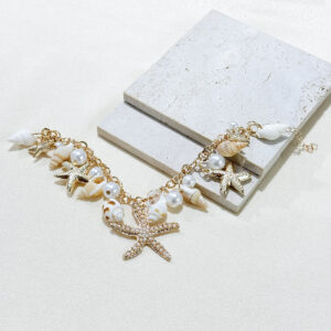 Gold starfish shell bracelet