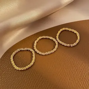 Wholesale Simple Style Solid Color Titanium Steel Plating Gold Plated Rings