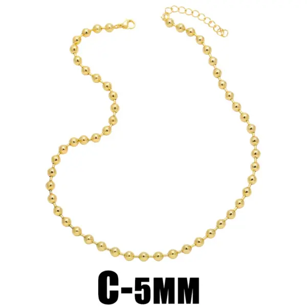 Wholesale Hip-hop Simple Style Round Solid Color Copper 18k Gold Plated Necklace In Bulk