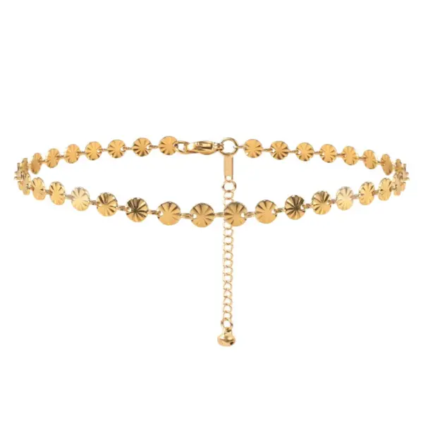 Wholesale Simple Style Flower Titanium Steel Plating 18k Gold Plated Women's Anklet