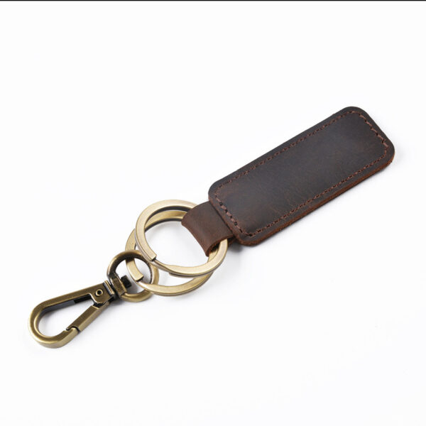 Wholesale Handmade genuine leather cowhide vintage keychain car keychain