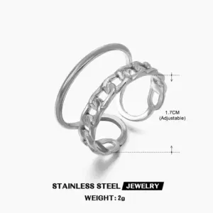 Steel Color Chain Ring / Adjustable Opening