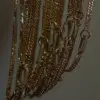 18K Gold Plated Copper Electroplating PVD Coated Zircon Geometric Cuban Link Chain Curb Chain Necklace