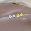 PVD Coated Real Gold Plated Flower Titanium Steel Basic Simple Style Commute Waterproof Non Tarnish Ear Studs