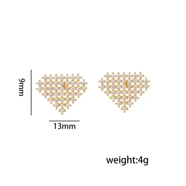 1 Piece Elegant Cute Streetwear Four Leaf Clover Bear Floral Asymmetrical Copper Zircon 18K Gold Plated Ear Studs