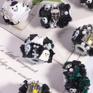 Wholesale Halloween Skull Devil Cartoon Straight Hole Loose Beads DIY Mobile Phone Chain Key Chain Bag Chain Jewelry Accessories