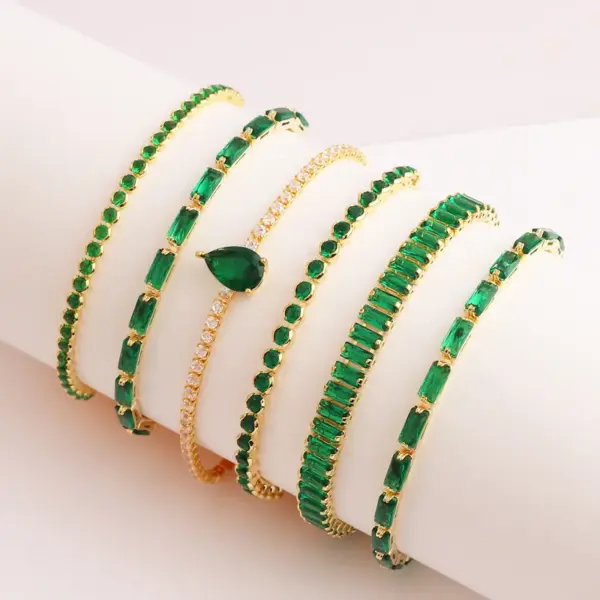Wholesale Fashion Solid Color Copper Plating Inlay Zircon Bracelets 1 Piece