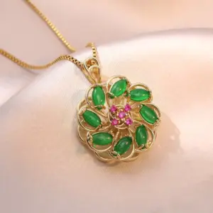 X2537 Apple Green Rotating Necklace