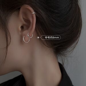 Simple earrings 8mm-gold color
