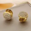 Wholesale Ion Plating (IP) 18K Gold Plated Round 304 Stainless Steel Vintage Style Simple Style Waterproof Non Tarnish Earrings