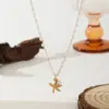 Wholesale PVD Coated Real Gold Plated 18K Gold Starfish 304 Stainless Steel Plastic Beach Sweet Waterproof Non Tarnish Bracelets Necklace