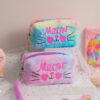 Wholesale Cartoon embroidered plush cosmetic bag autumn and winter