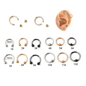 Wholesale 316L Stainless Steel Ear Cartilage Rings & Studs Geometric Waterproof Non Tarnish Surgical Steel Women'S