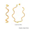 PVD Coated Real Gold Plated 18K Gold Waves 304 Stainless Steel Elegant Streetwear IG Style Waterproof Non Tarnish Jewelry Set