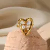 PVD Coated Real Gold Plated Starfish Conch Heart Shape 304 Stainless Steel French Style Marine Style Beach Waterproof Non Tarnish Open Rings