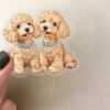 Wholesale 50 Pieces of Transparent Ins American Retro Puppy Stickers Waterproof Transparent Pet Handbook Material Decoration Guitar Cross-Border