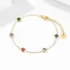 Wholesale PVD Coated Real Gold Plated 18K Gold Round Colorful 304 Stainless Steel Elegant Glam Waterproof Non Tarnish Bracelets Earrings Necklace