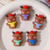 Wholesale Christmas reindeer through-hole rubber beads