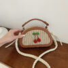 Wholesale Straw bag small cherry shoulder bag crossbody bag
