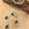 oly-4f3f56d1247b71c5e6de9212a9b3840e Wholesale Cross-border European and American light luxury four-piece natural stone emerald necklace earrings ring bracelet jewelry