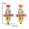 Wholesale Cross-border Acrylic Teachers' Day Graduation Season Opening Season Pencil Color English Letter Holiday Gift Earrings