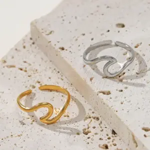 Wholesale Jewelry Simple Style Geometric 304 Stainless Steel Plating Stainless Steel Rings