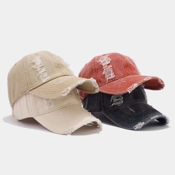 Wholesale Denim Baseball Cap Men's Vintage Washed Hole Couple's All-match Shopping Fashion Cap Women's Personalized Sunshade Hat