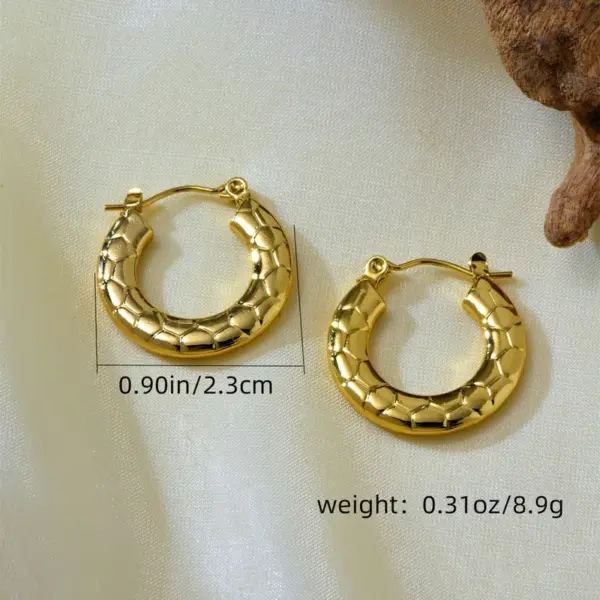 Electroplating 18K Gold Golden Plated Irregular 304 Stainless Steel Simple Style Hoop Earrings