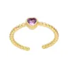 Wholesale Copper Plating Inlay Heart Shape Zircon Open Rings