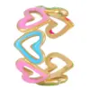 Wholesale Jewelry Cute Streetwear Heart Shape 304 Stainless Steel Enamel Open Rings