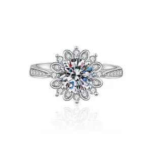 Full Diamond Floral Design 1 Carat / Adjustable Opening