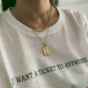 Wholesale Jewelry Simple Style Letter 201 Stainless Steel Gold Plated Plating Stainless Steel Necklaces
