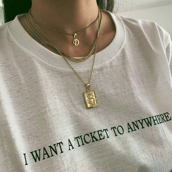 Wholesale Jewelry Simple Style Letter 201 Stainless Steel Gold Plated Plating Stainless Steel Necklaces